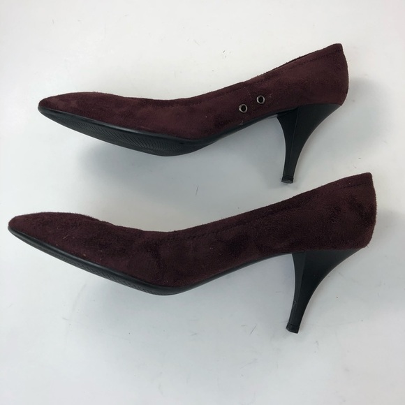 Prada Pumps Burgundy Suede Medium Heel 10.5 - 10 - Picture 6 of 8